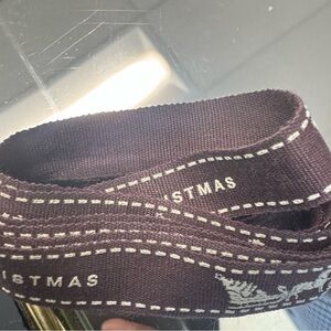 Hermes brown and white ribbon